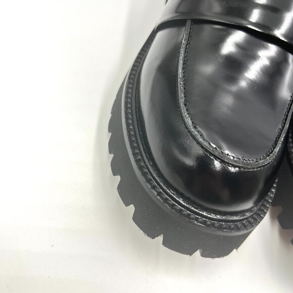 Tony Bianco Womens 37 EU 6.5 US Black Patent Lug Sole Chunky Loafers Shoes - Picture 4 of 14